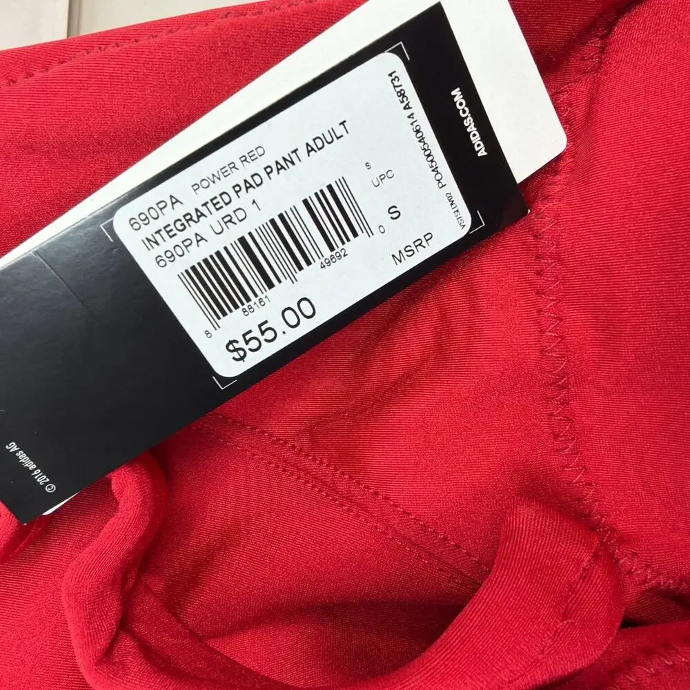 NWT Adidas Integrated Red Football Pants With Pads Mens Size Small